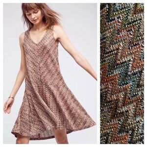 Anthropologie Maeve Brown Knit Chevron Westwater Dress